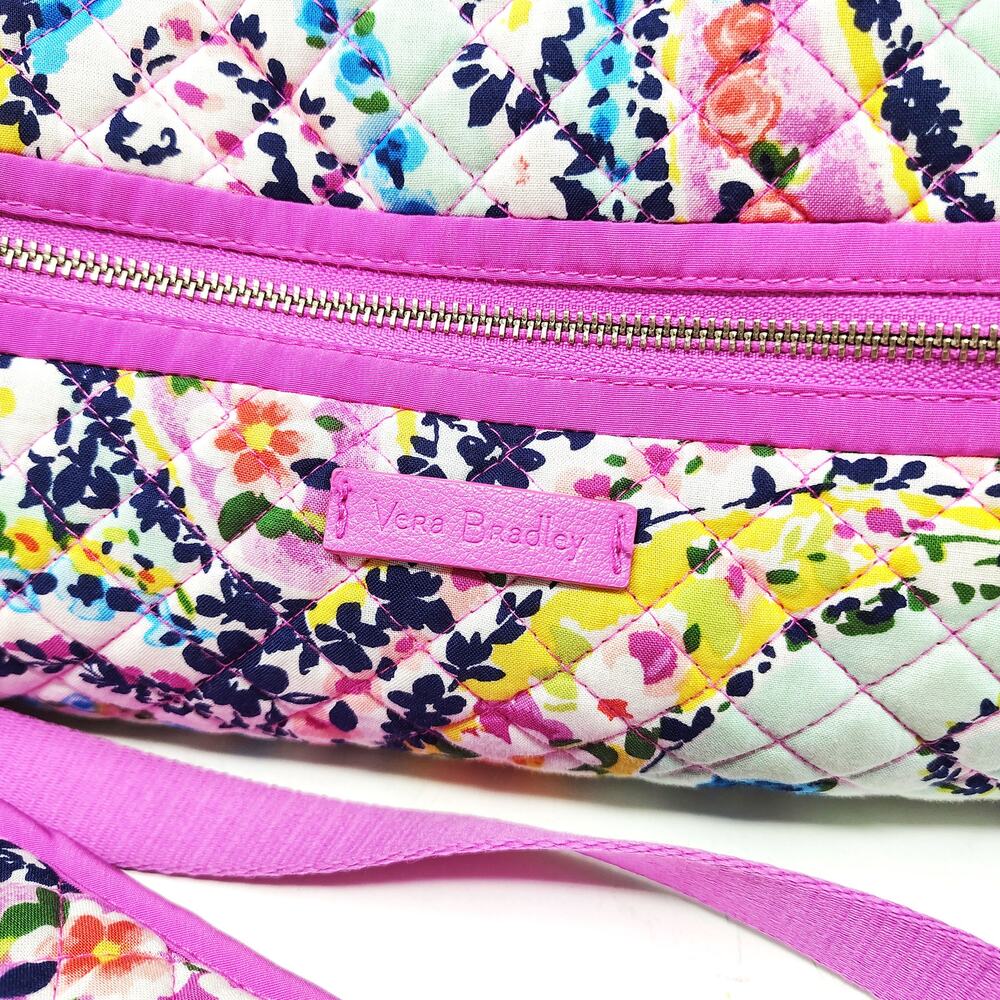 Vera Bradley Weekender Travel Bag Quilted Wildflower Paisley Crossbody - Picture 9 of 13